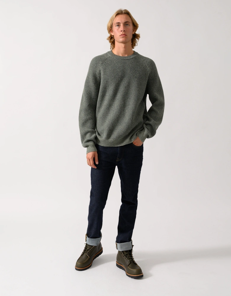 BOSS Orange Kepler Mens Crew Neck Jumper - Open Green 370