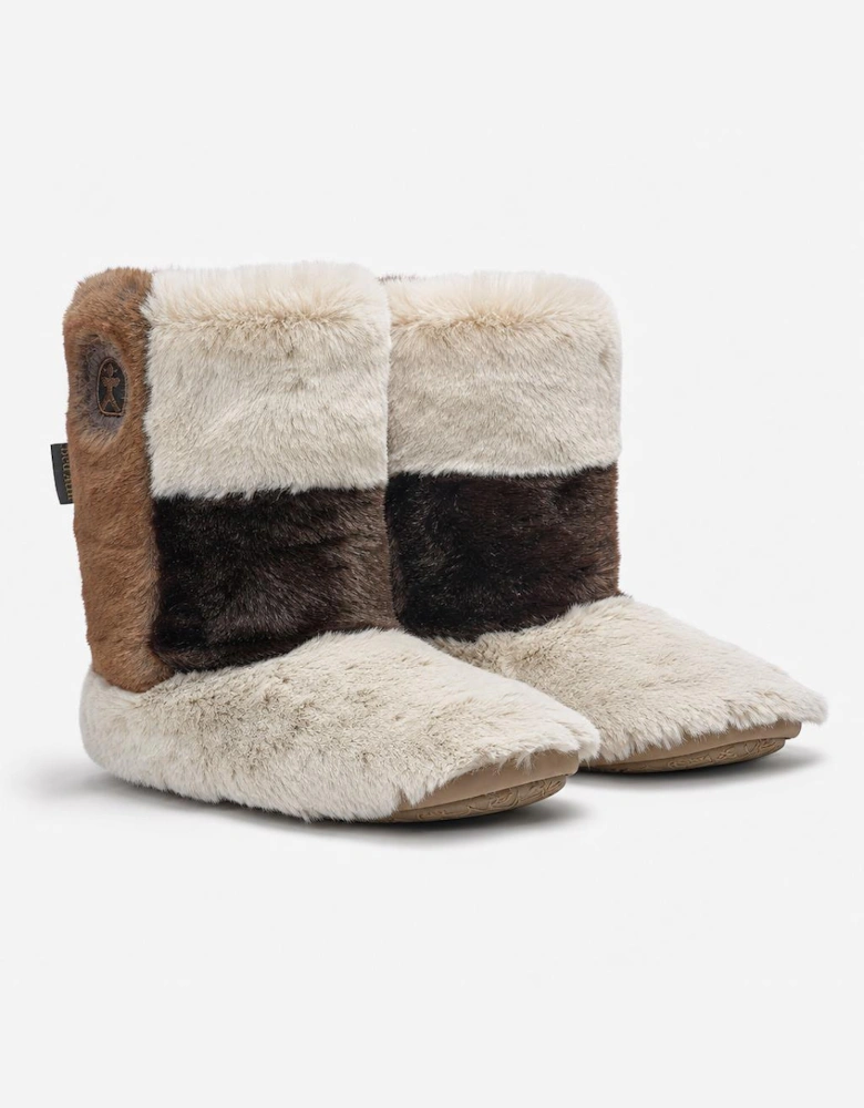 Bedroom Athletics FLORENCE Womens Slipper Boots Patchwork Naturals