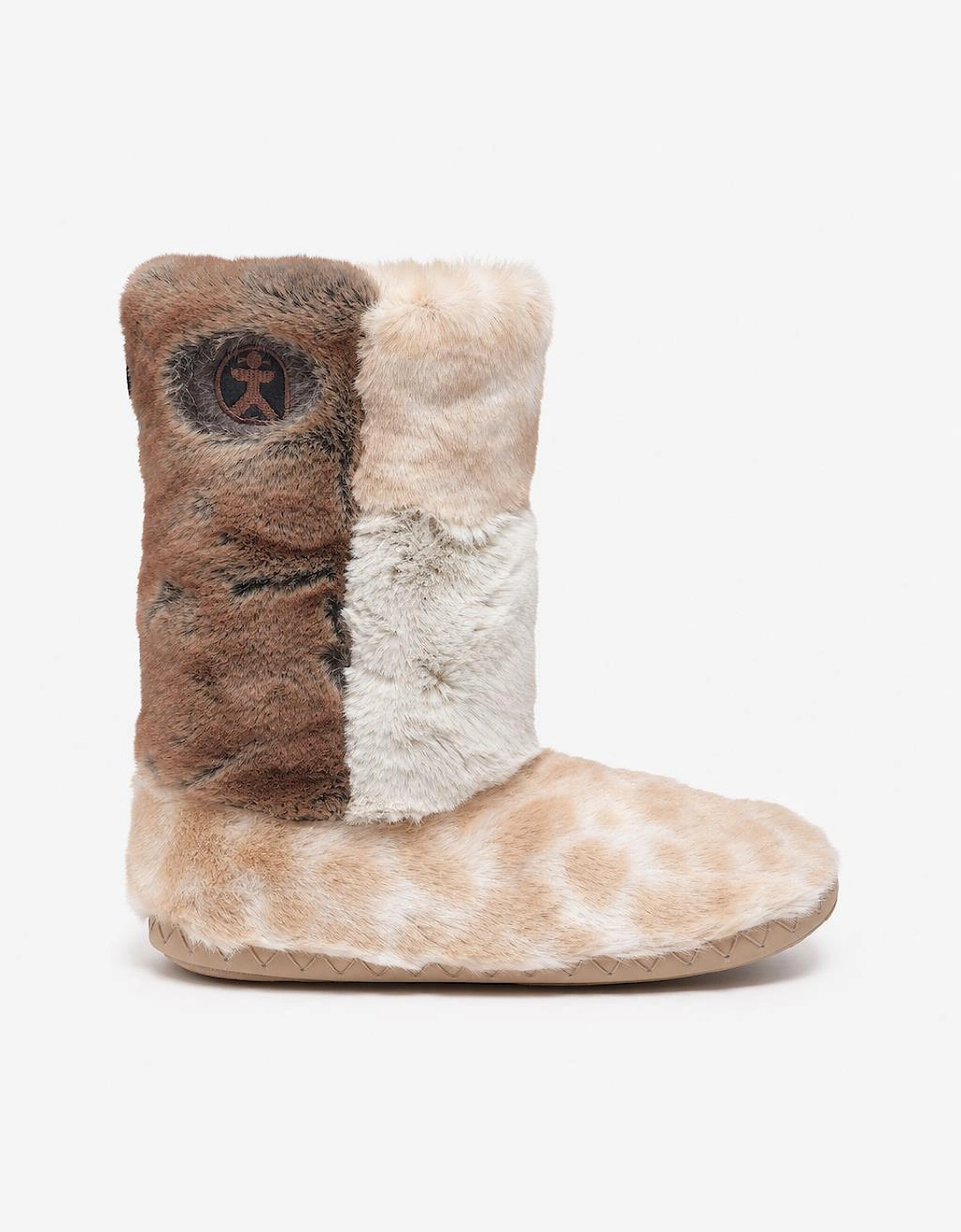Bedroom Athletics FLORENCE Womens Slipper Boots Patchwork Caramel Leopard