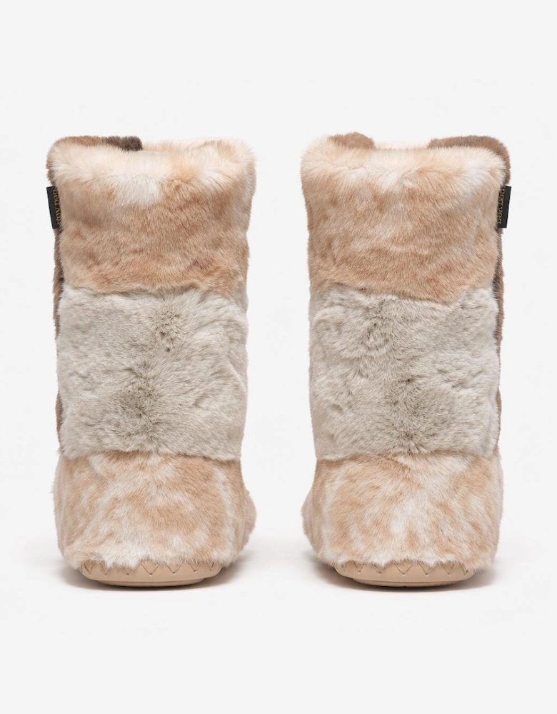 Bedroom Athletics FLORENCE Womens Slipper Boots Patchwork Caramel Leopard