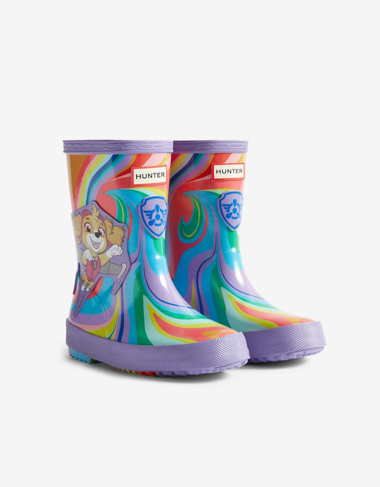 Hunter Girls Paw Patrol Skye Wellington Boots in Purple