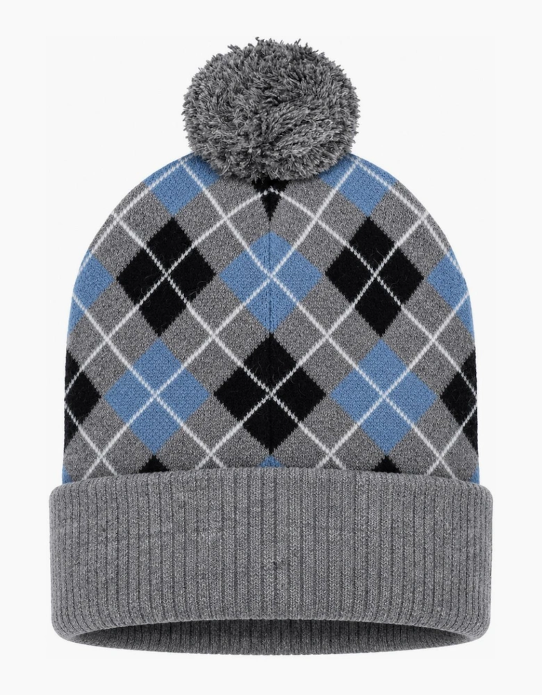 Sergio Tacchini Hamilton Argyle Pom Beanie Hat Charcoal Marl/Black County Blue