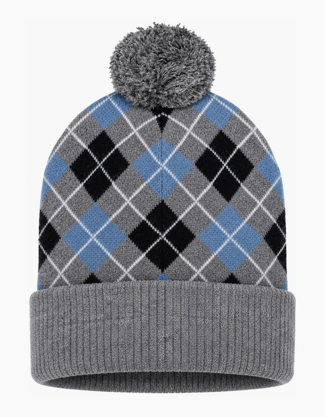 Sergio Tacchini Hamilton Argyle Pom Beanie Hat Charcoal Marl/Black County Blue