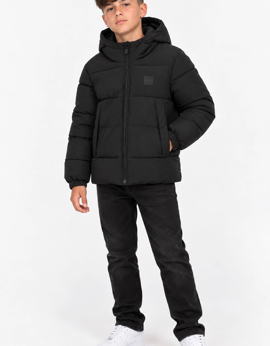 BOSS BOY BLACK PUFFER JACKET J53437 - Size: 4 years