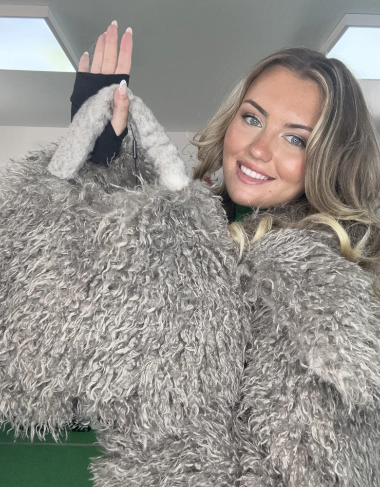 Mocha Bamboo Eco Faux Fur Bag