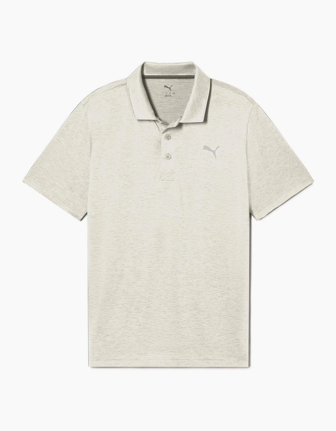 Puma Men's Icon Polo Shirt with Button Placket and Short Sleeves - White - Size: L