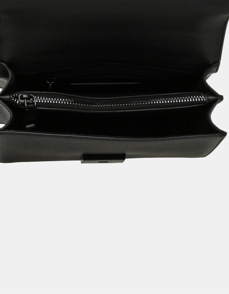 Cross Body Bag with Chain and Embossed Logo