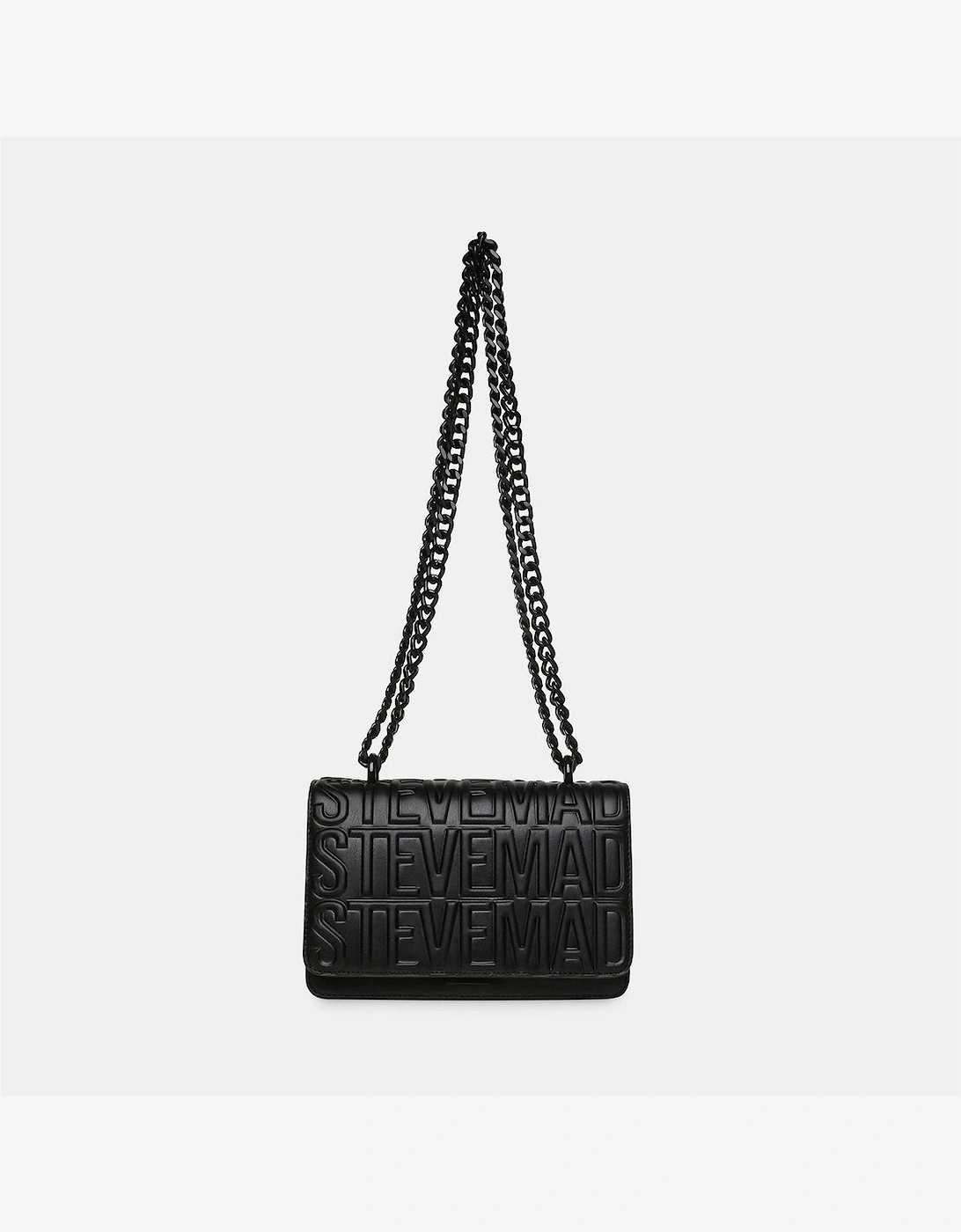 Cross Body Bag with Chain and Embossed Logo