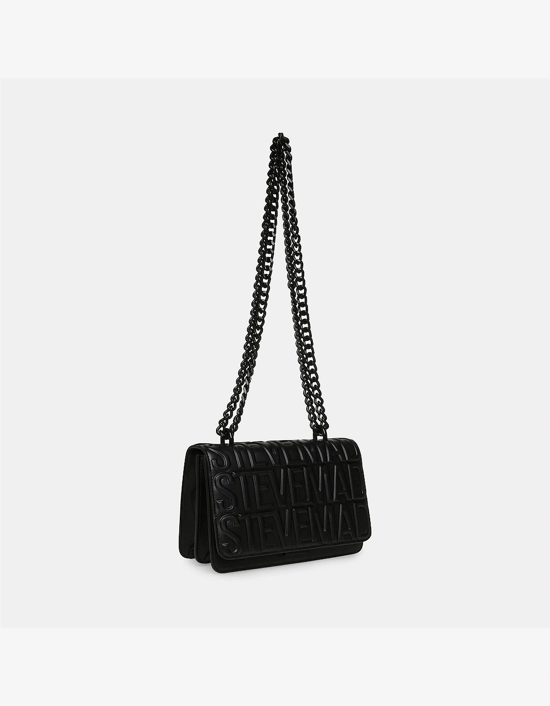Cross Body Bag with Chain and Embossed Logo