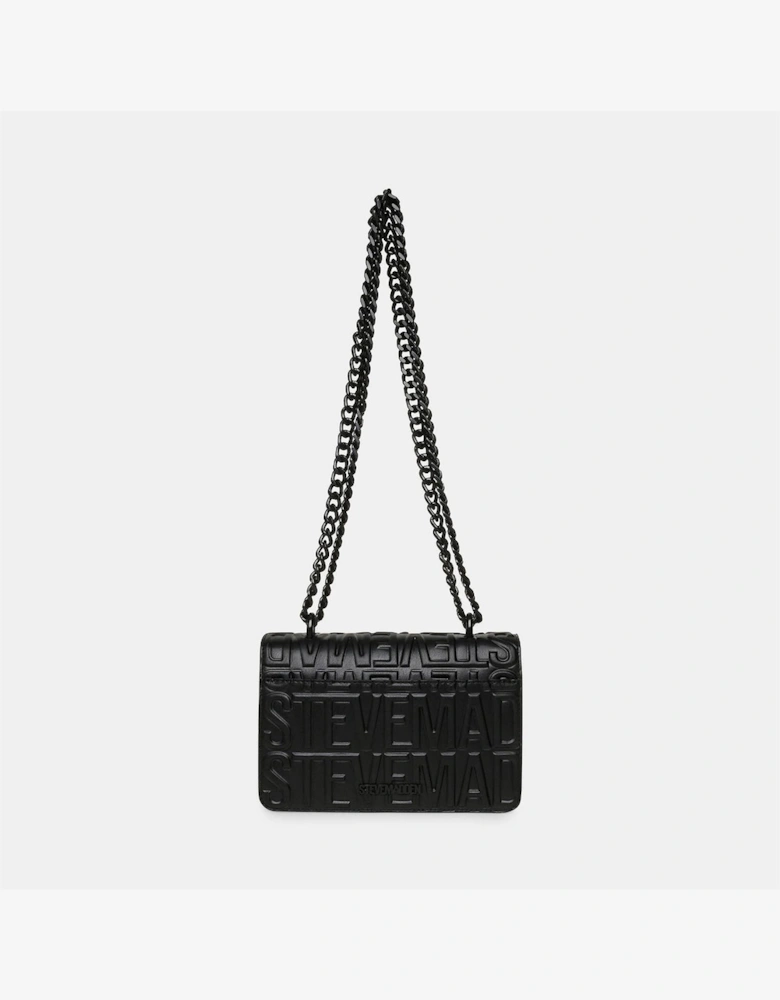 Cross Body Bag with Chain and Embossed Logo