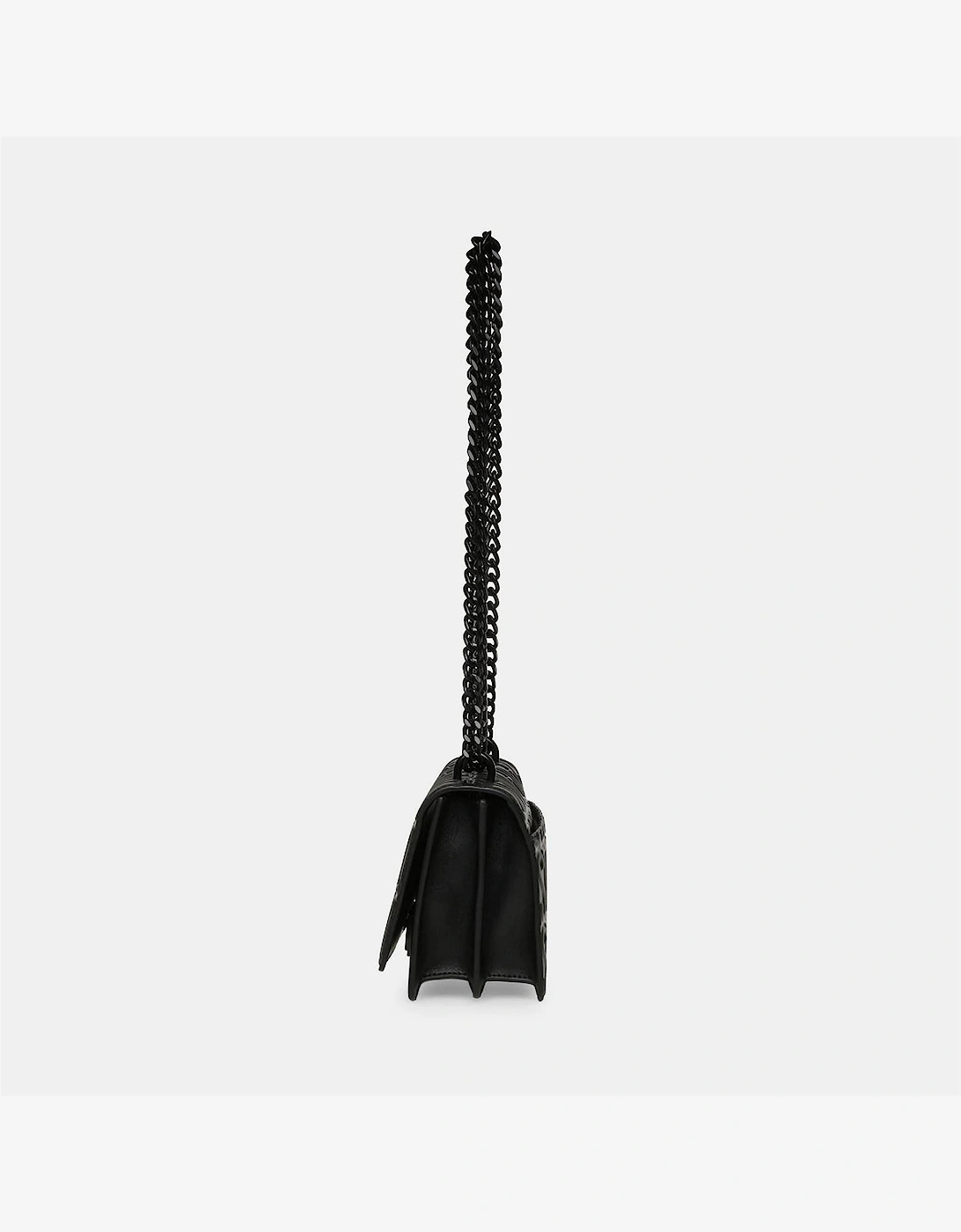 Cross Body Bag with Chain and Embossed Logo