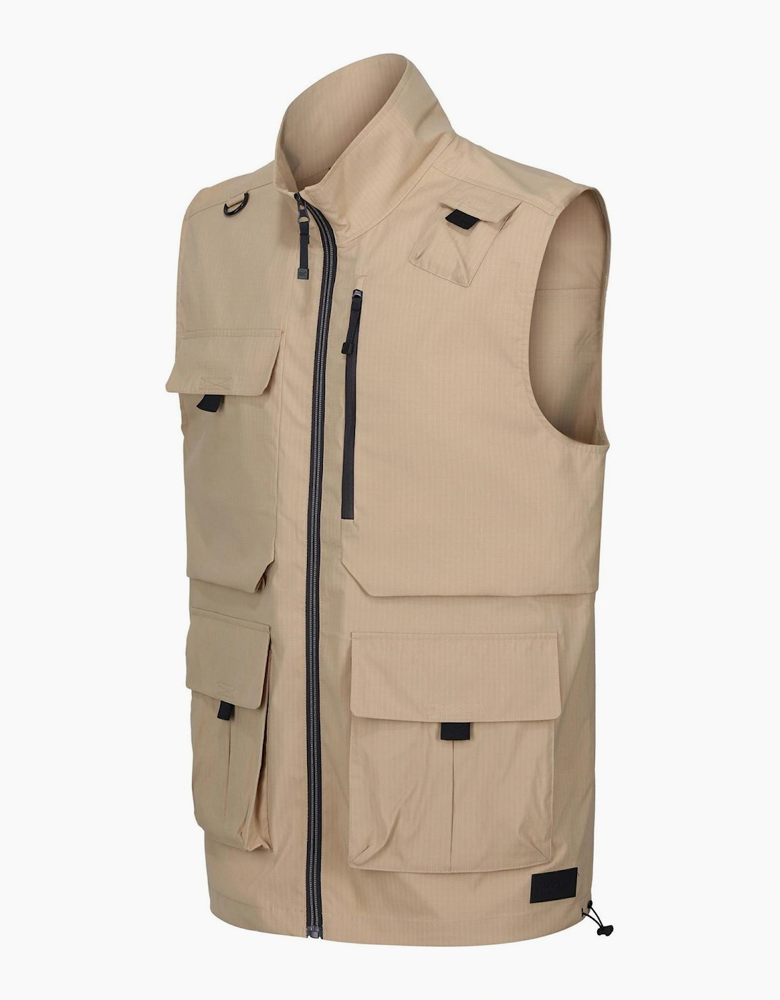 Solid Gilet with Flap Pocket and Zipped Pocket