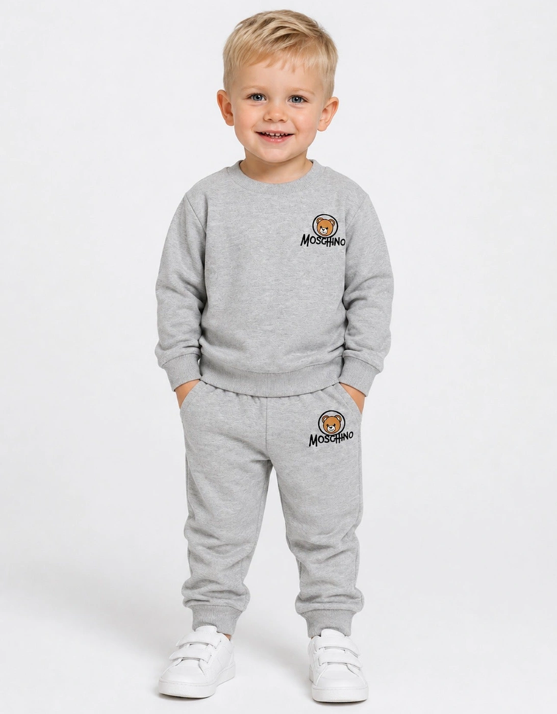 MOSCHINO BABY/TODDLER BOY GREY TRACKSUIT MQK05E