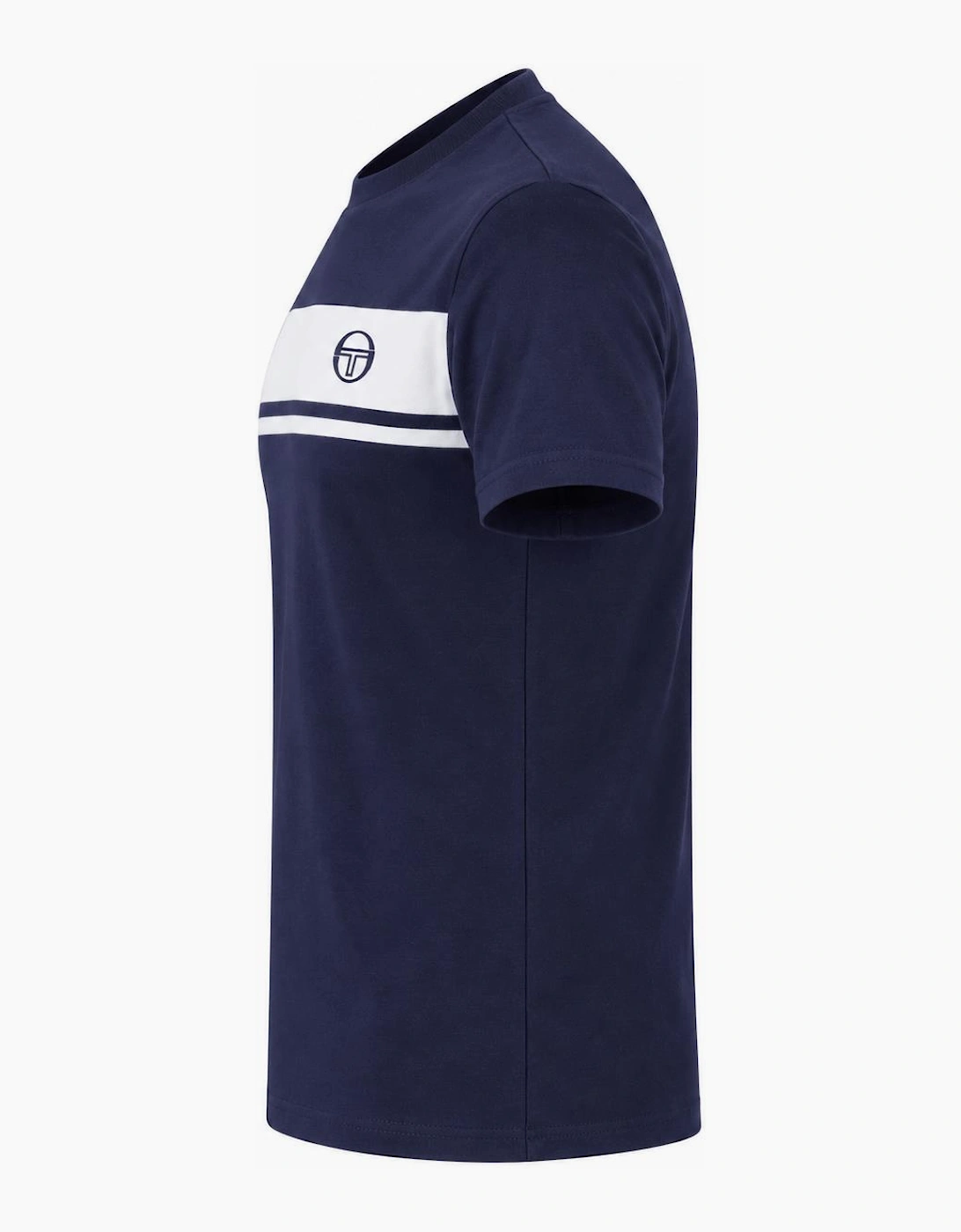 Sergio Tacchini Master Crew Neck T-Shirt Navy/White Tonal