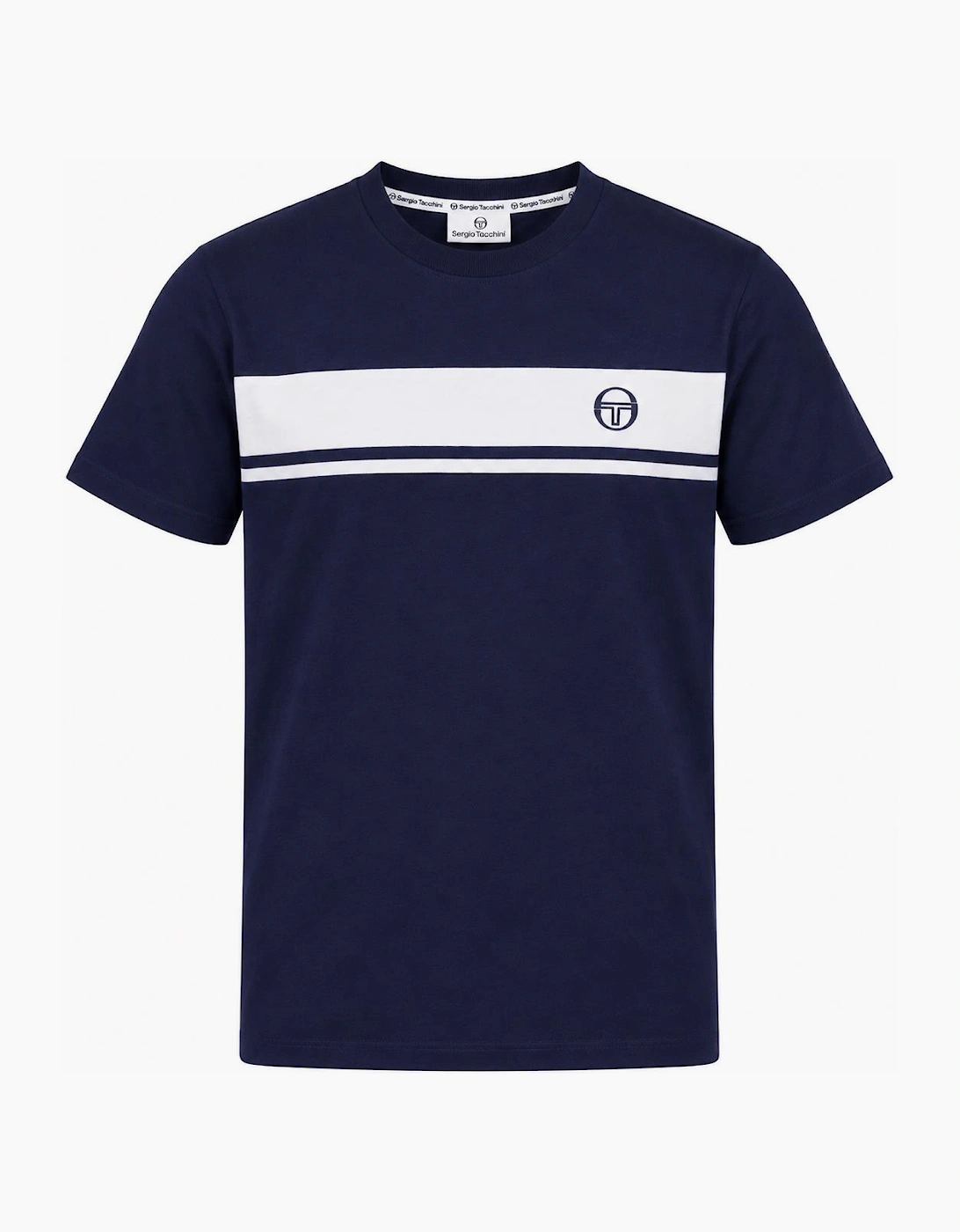 Sergio Tacchini White Master T-Shirt Navy/ Tonal - Xl - Image 5