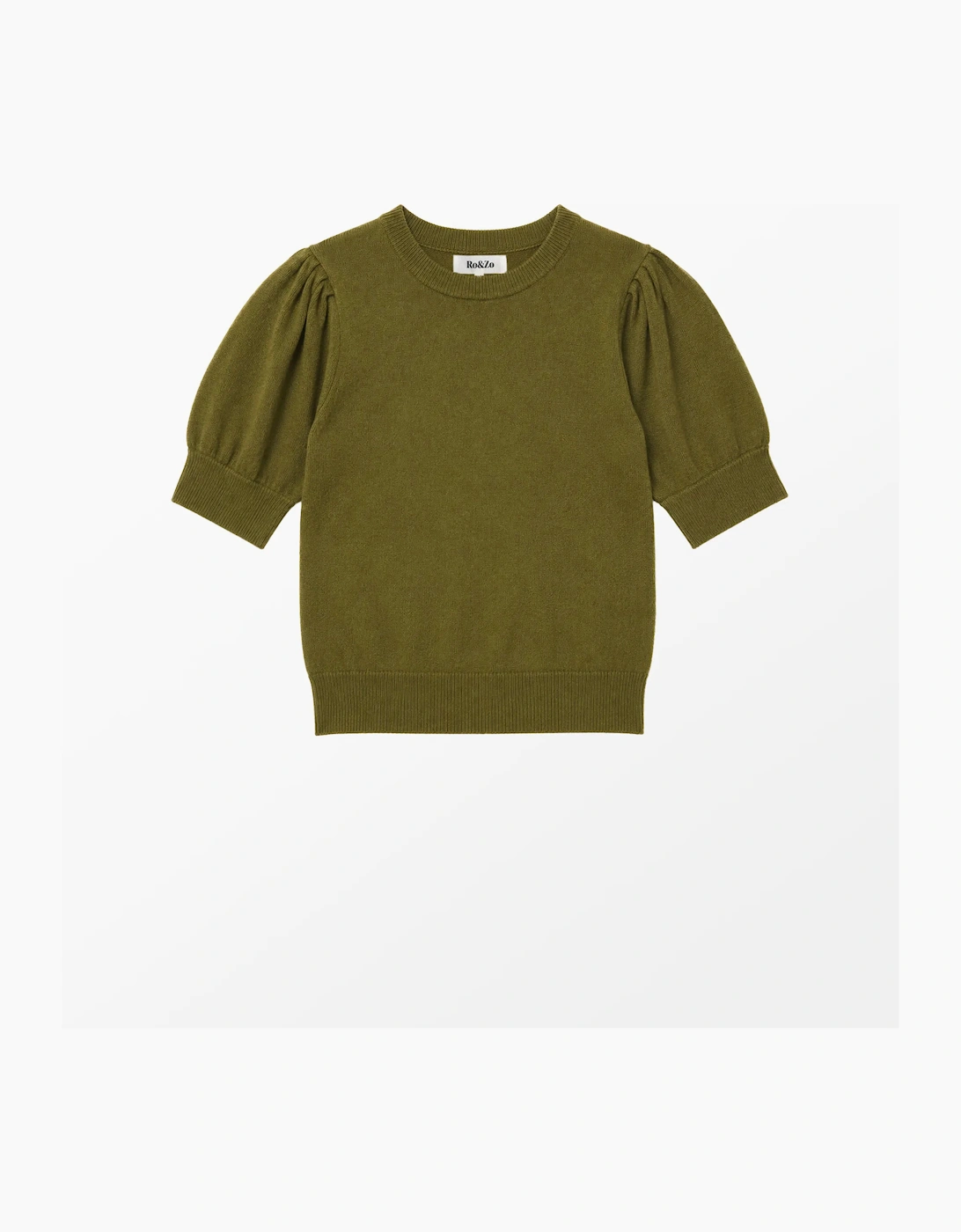 Olive Knit Jumper With Cashmere And Wool
