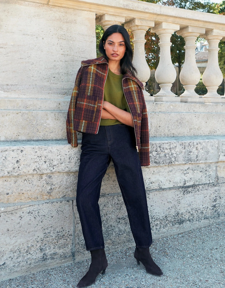 Olive Knit Jumper With Cashmere And Wool