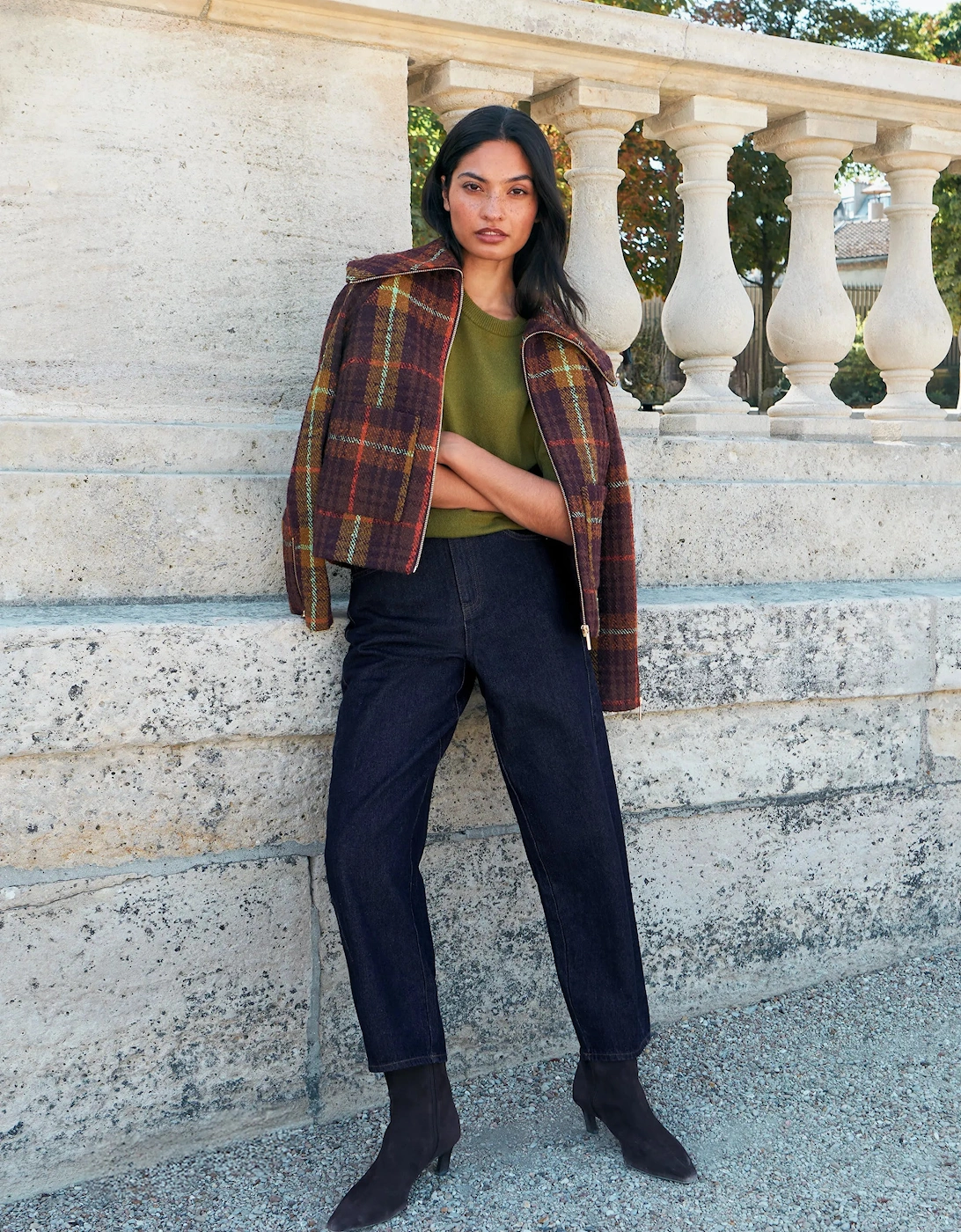 Olive Knit Jumper With Cashmere And Wool