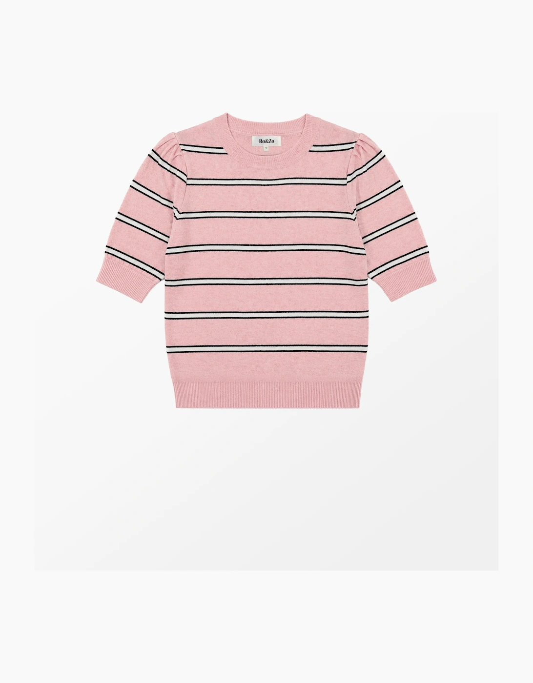 Pink Stripe Knit Jumper With Cashmere And Wool