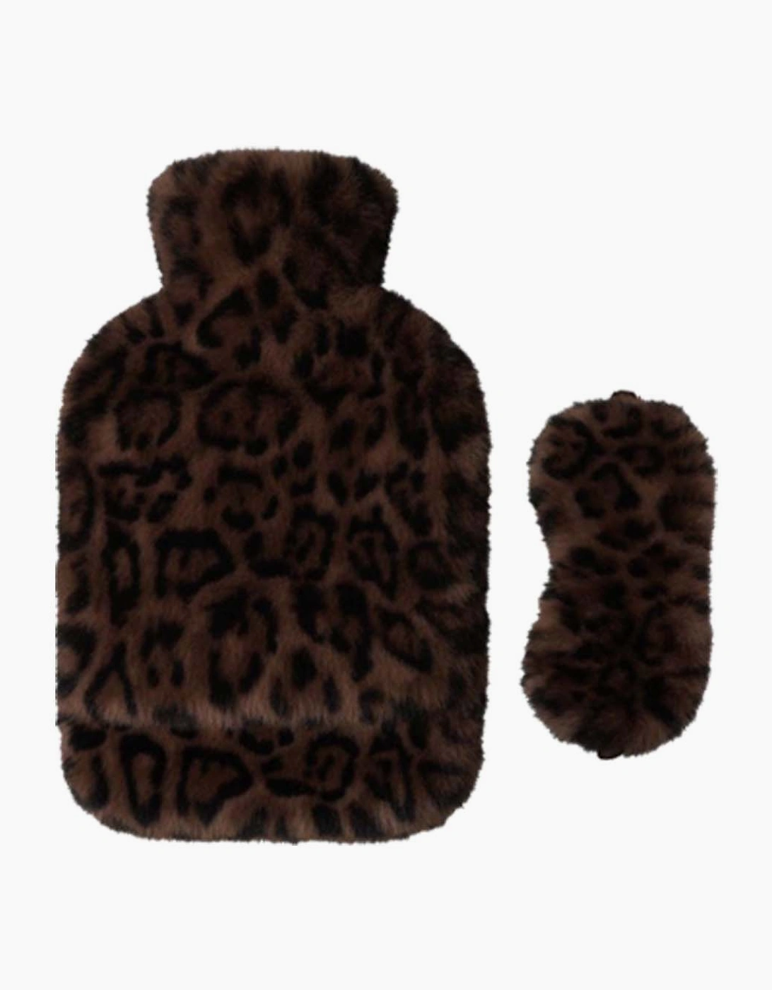 Faux Fur Hot Water Bottle Cover - Chocolate Leopard
