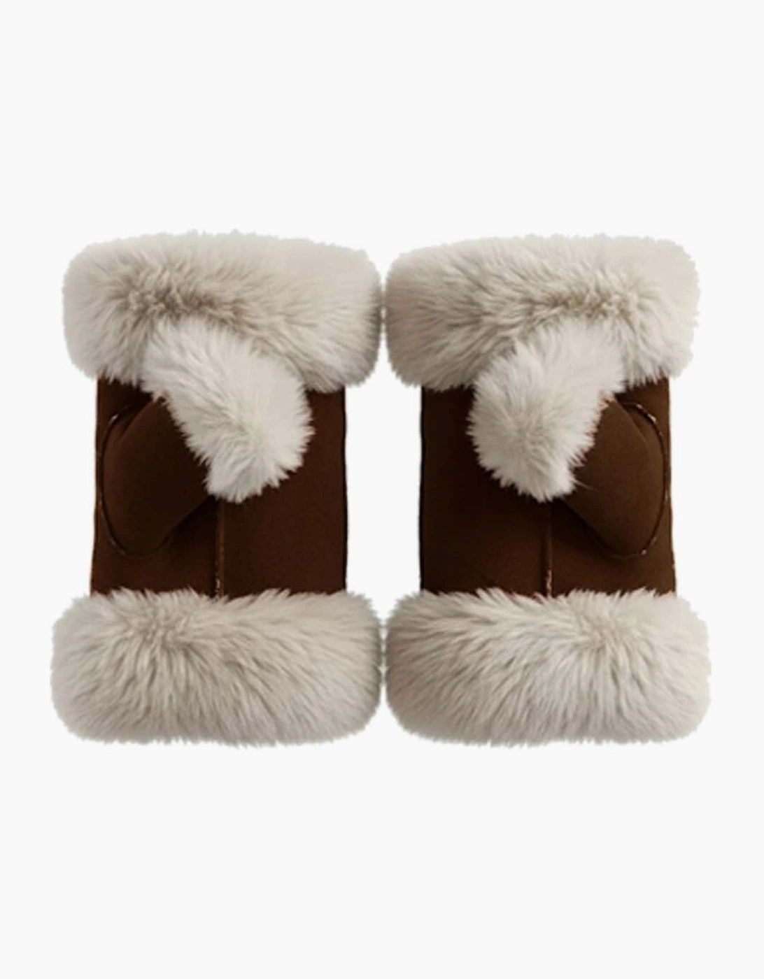 Freya Faux Fur Fingerless Gloves - Chocolate
