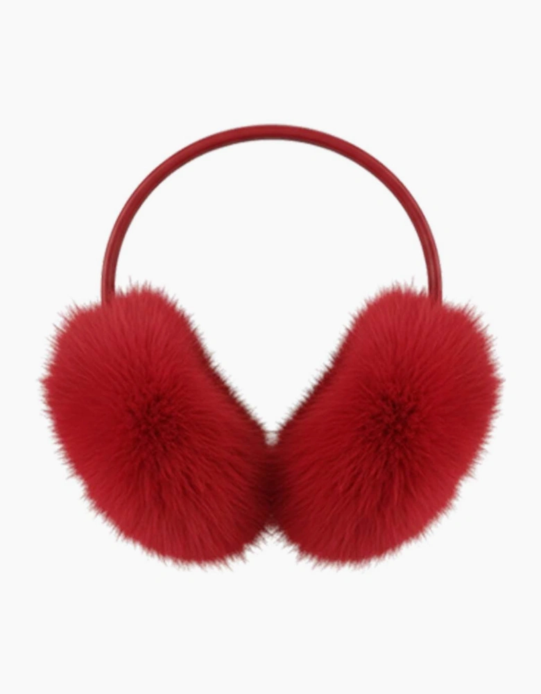 Nebula Faux Fur Earmuffs - Red