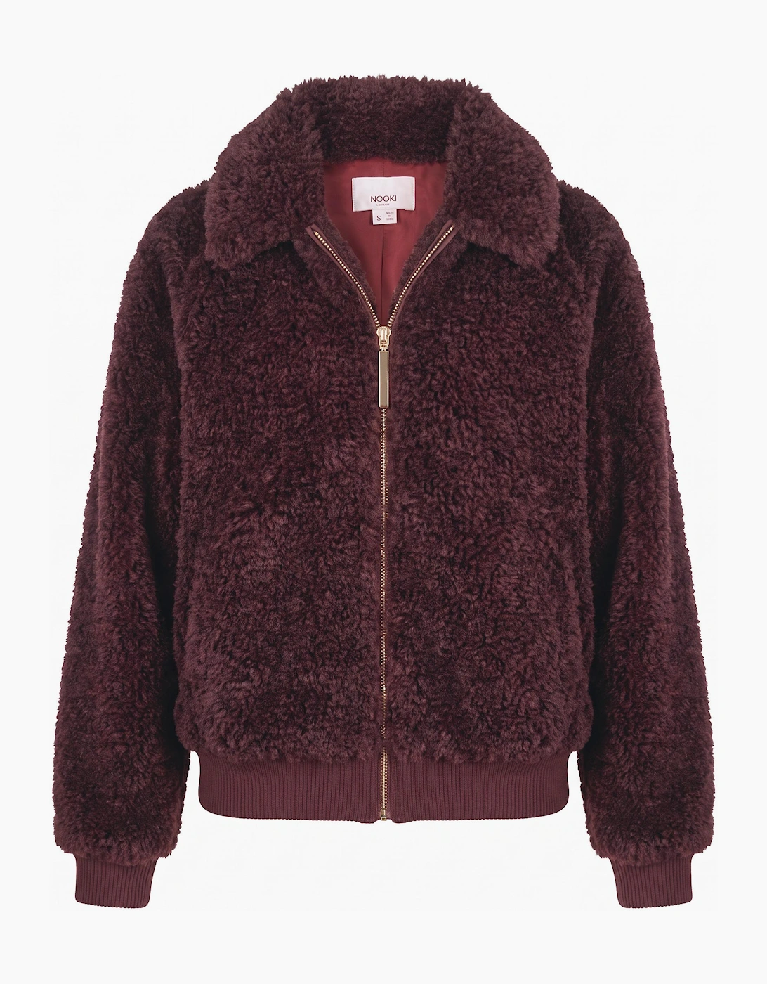 Otis Faux Fur Bomber Jacket - Burgundy