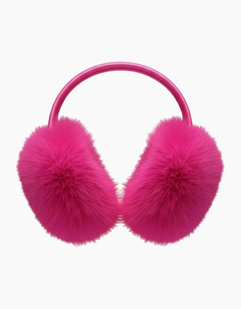 Nebula Faux Fur Earmuffs - Hot pink