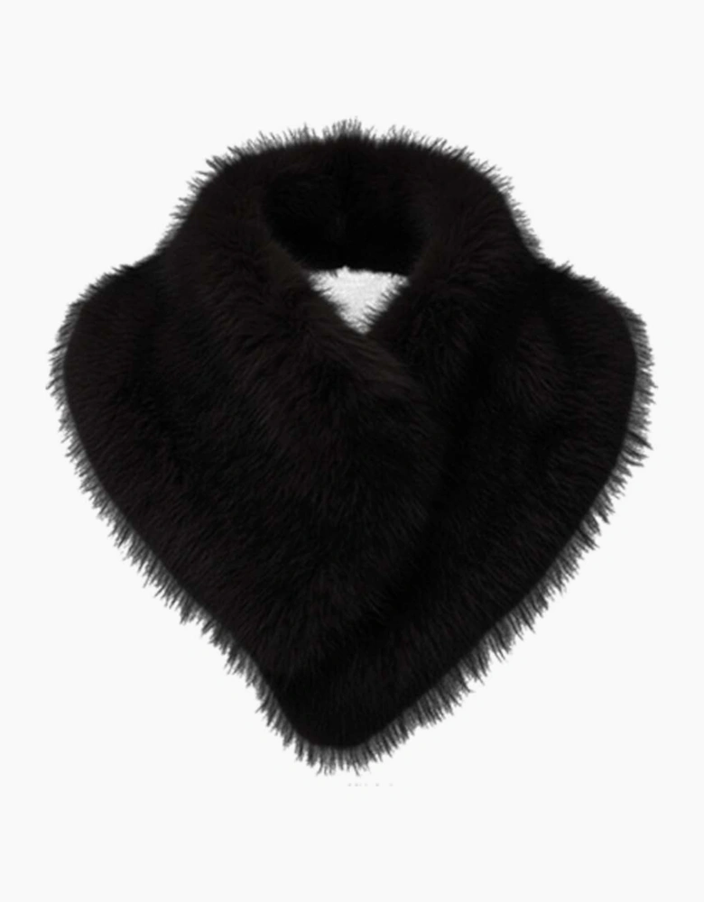 Tamsin Faux Fur Collar Scarf - Black