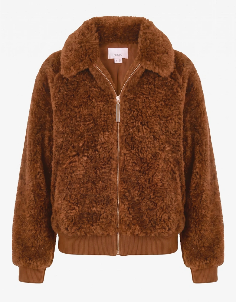 Otis Faux Fur Bomber Jacket - Toffee