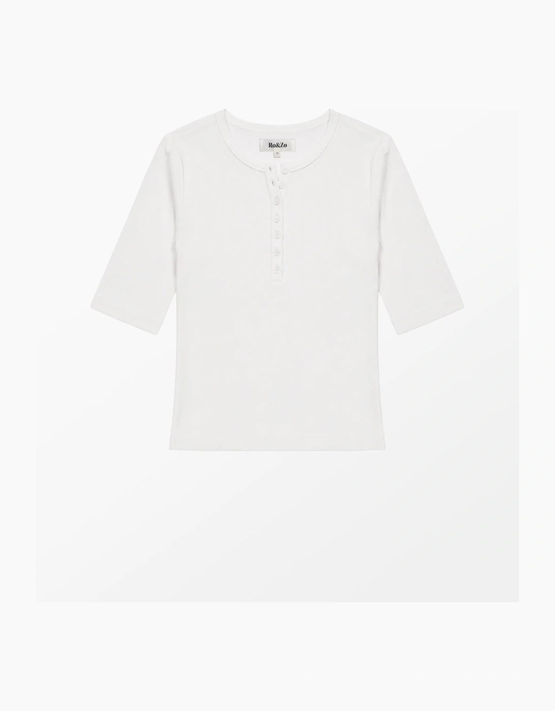 Ivory Ribbed Jersey Henley Top
