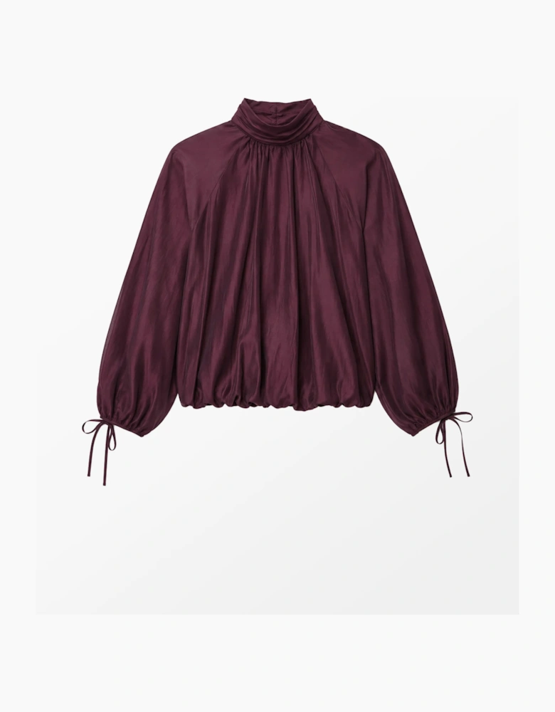 Burgundy Tie Sleeve Top