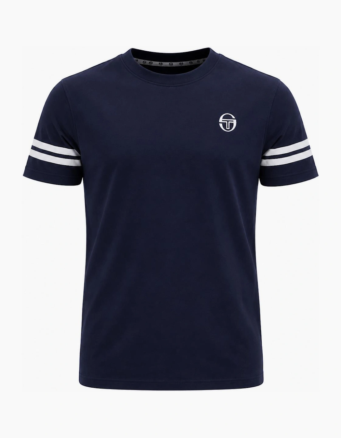 Sergio Tacchini Men's Blue/White Grello T-Shirt Maritime - S - Image 3