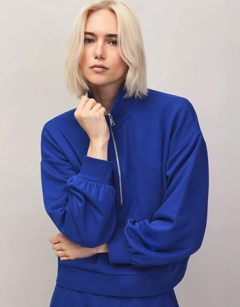 Blue Half-Zip Sweatshirt