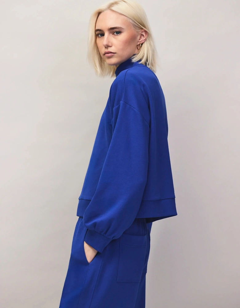 Blue Half-Zip Sweatshirt