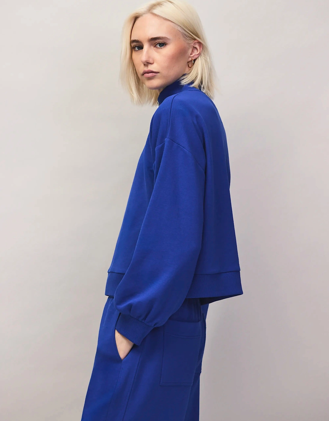 Blue Half-Zip Sweatshirt