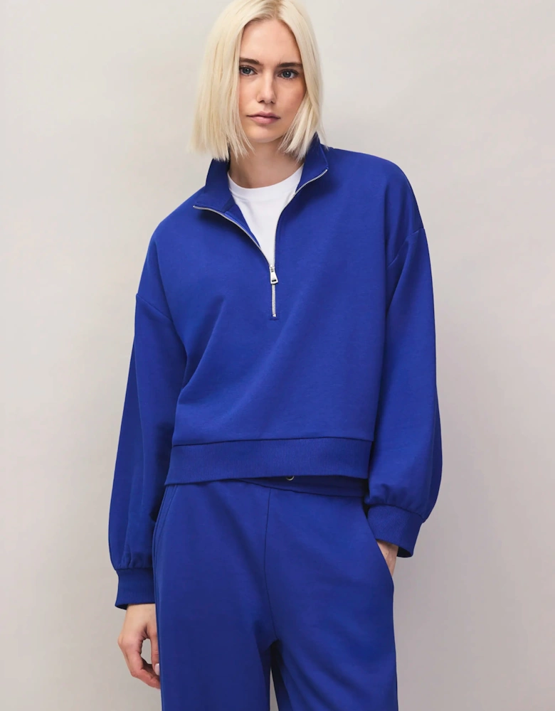 Blue Half-Zip Sweatshirt
