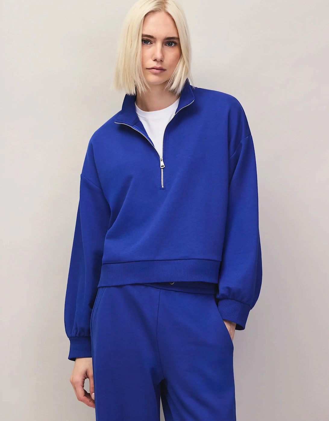 Blue Half-Zip Sweatshirt