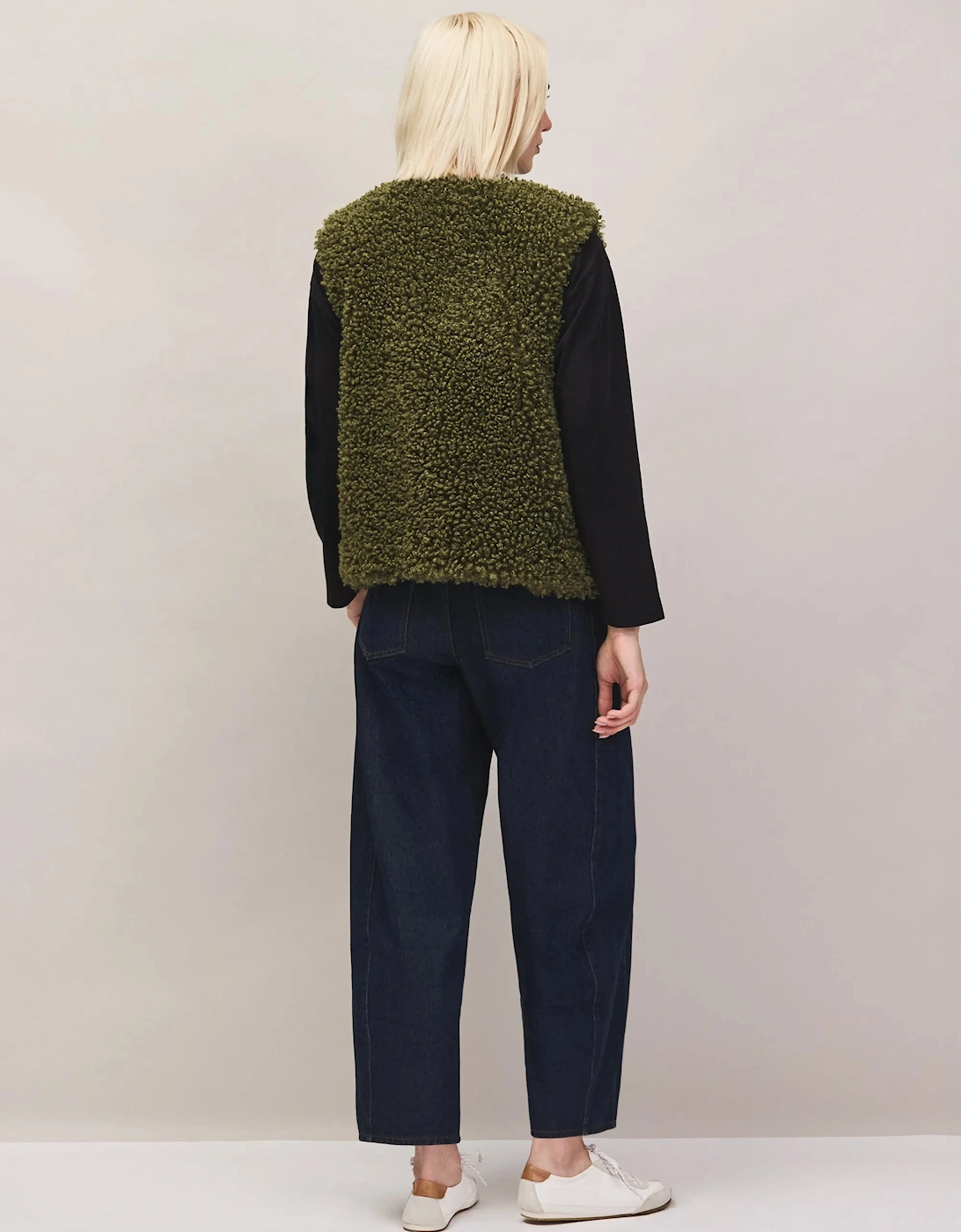 Olive Faux Shearling Gilet