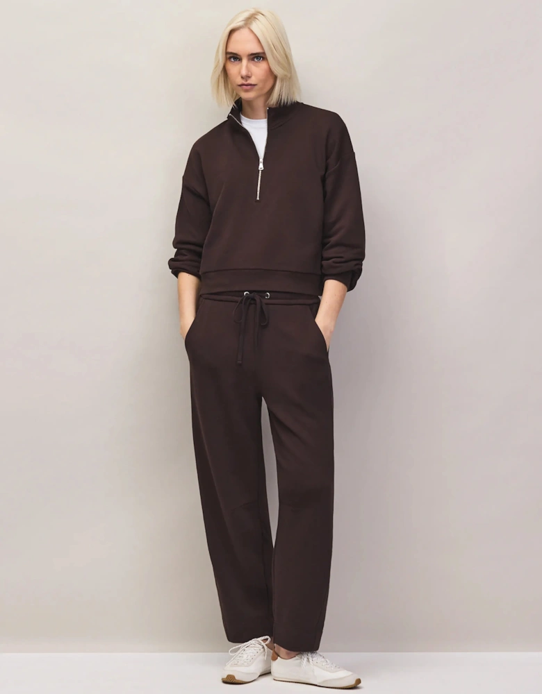 Brown Half-Zip Sweatshirt