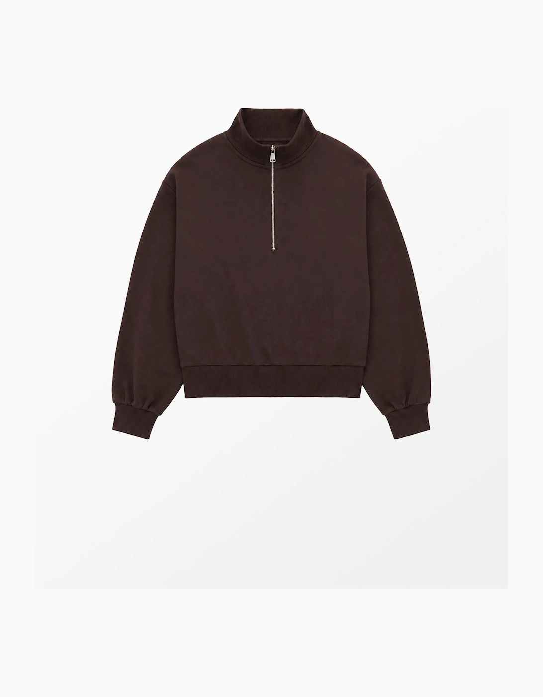 Brown Half-Zip Sweatshirt