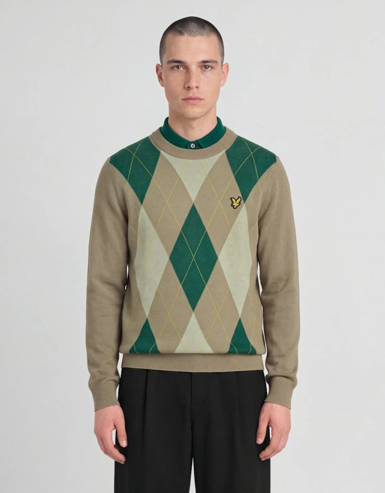 Archive Argyle Crew Neck Jumper