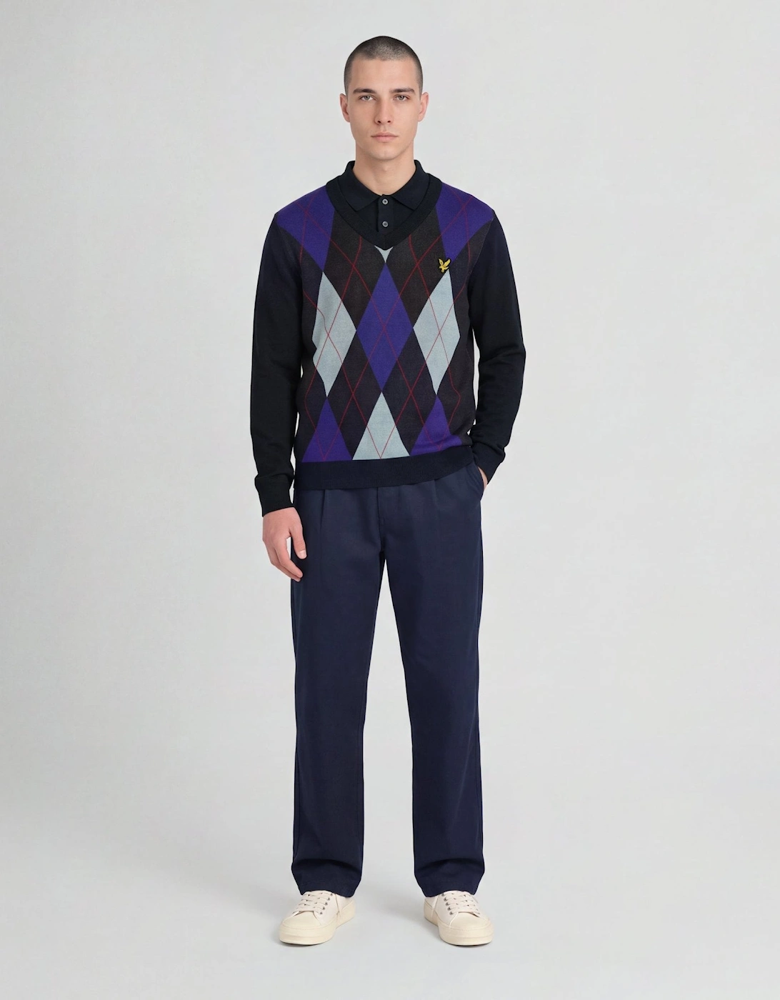 Archive Argyle Knitted V-Neck Jumper