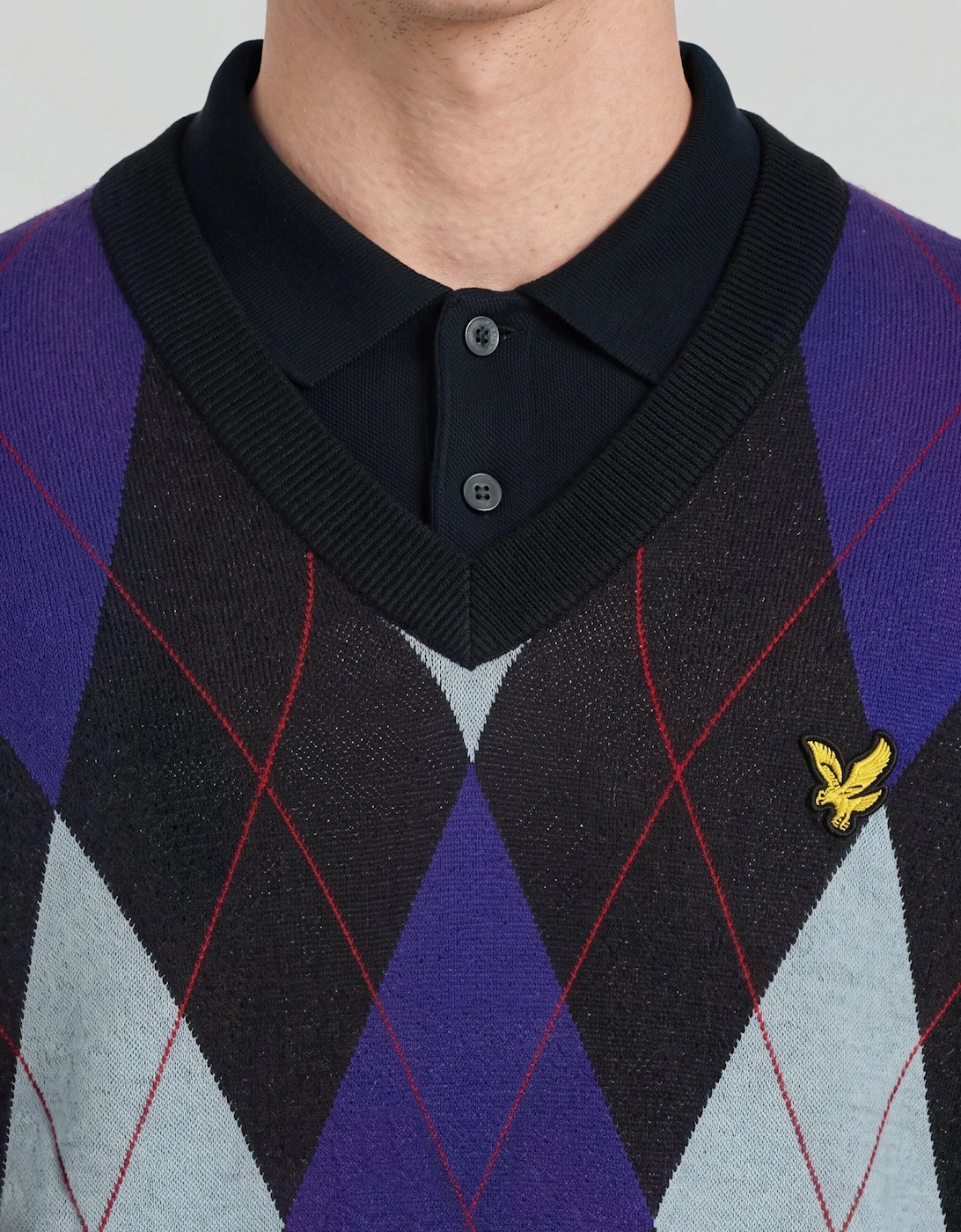 Archive Argyle Knitted V-Neck Jumper