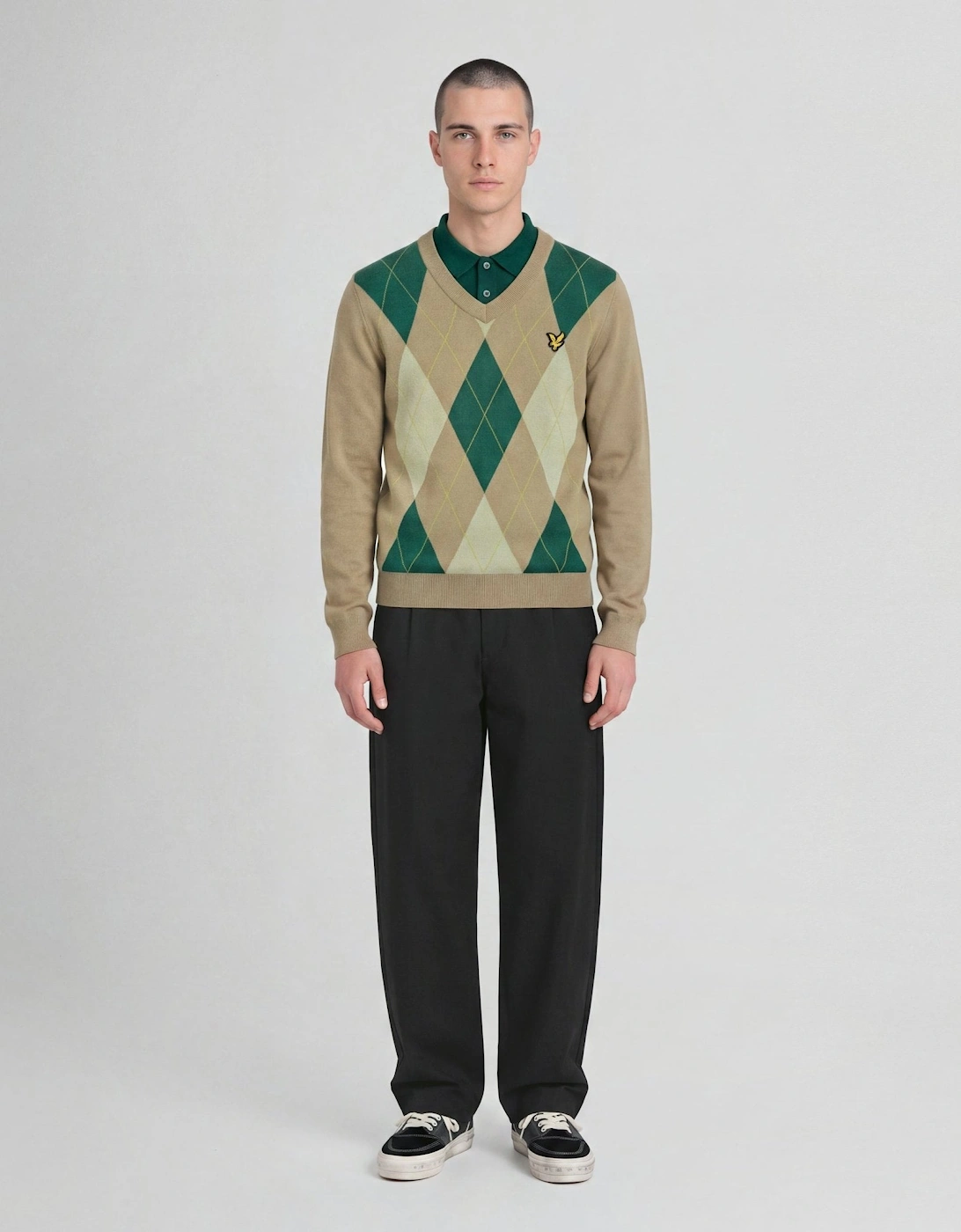Archive Argyle Knitted V-Neck Jumper