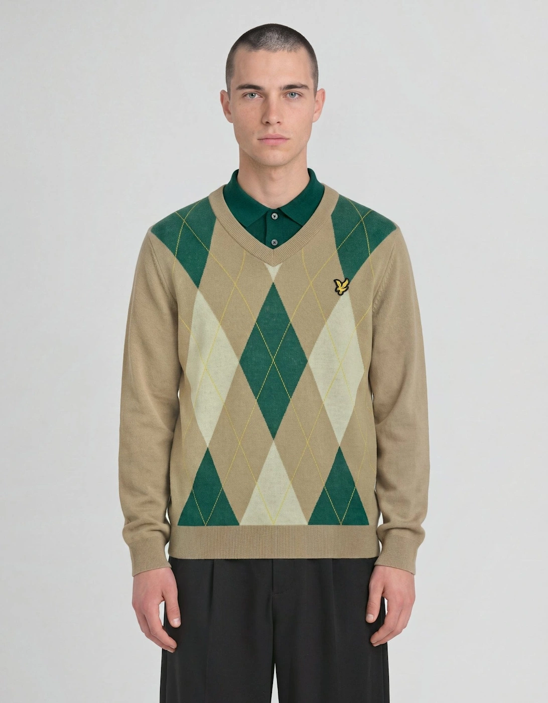 Archive Argyle Knitted V-Neck Jumper