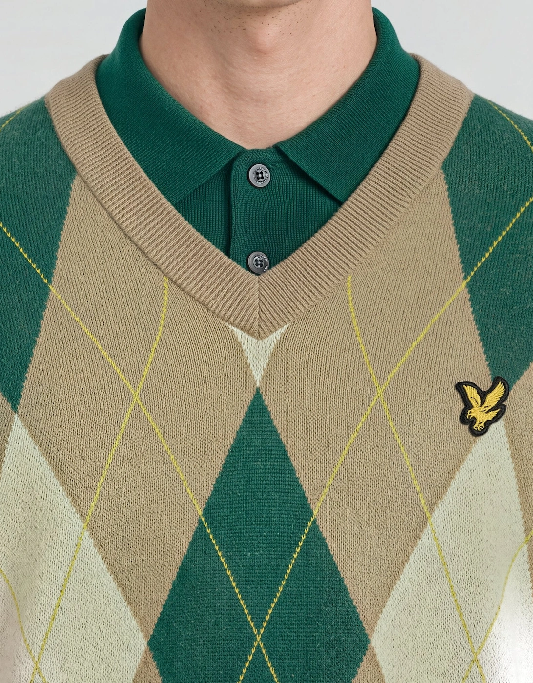 Archive Argyle Knitted V-Neck Jumper