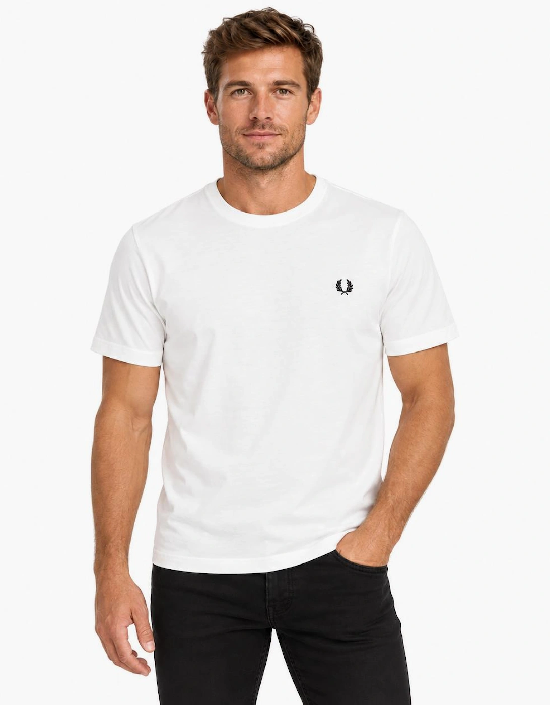 Fred Perry Men's Floral Polo Shirt in Black Cotton Pique Size XXL - Image 2