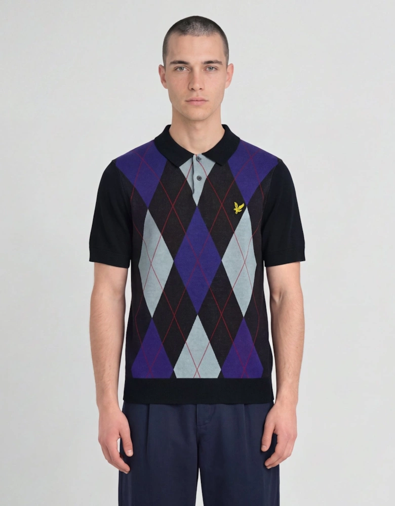 Archive Argyle Knitted Polo Shirt