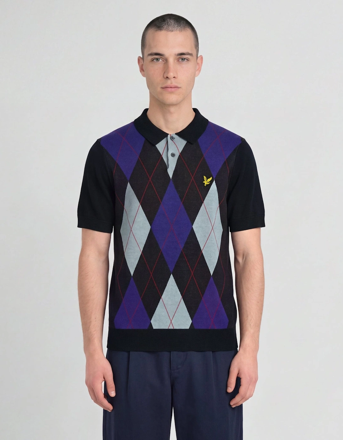 Archive Argyle Knitted Polo Shirt